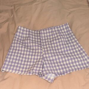 Zara Plaid high rise shorts